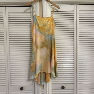 Socialite Yellow and White Tie-Dye Dress